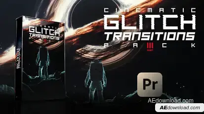Cinematic Glitch Transitions Vol.3 Premiere Pro template preview