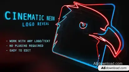 Cinematic Neon Logo Video Displays template preview