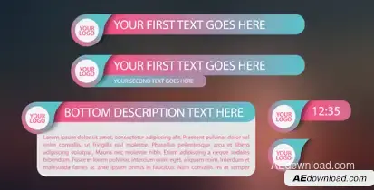 Clean & Modern Gradient Lower Thirds Pack Video Displays template preview