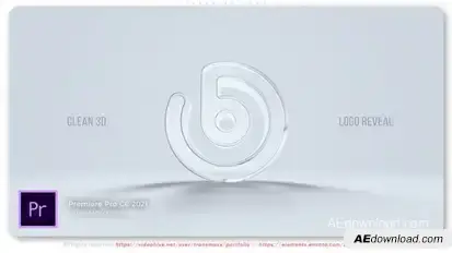 Clean 3d Logo Premiere Pro template preview