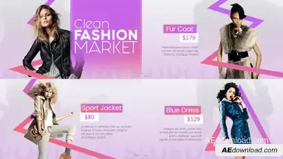 Clean Fashion Market Video Displays template preview