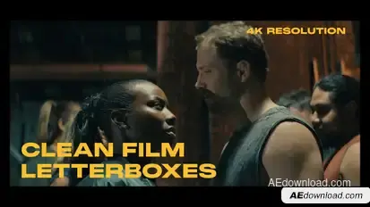 Clean Film Borders x Letterboxes Premiere Pro template preview