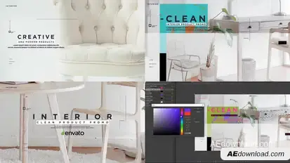 Clean  Interior Product Promo Video Displays template preview