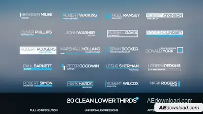 Clean Lower Thirds Video Displays template preview