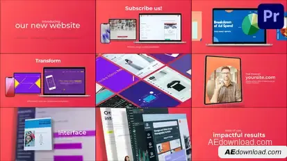 Clean Minimal Website Promo | Premiere Pro MOGRT Premiere Pro template preview