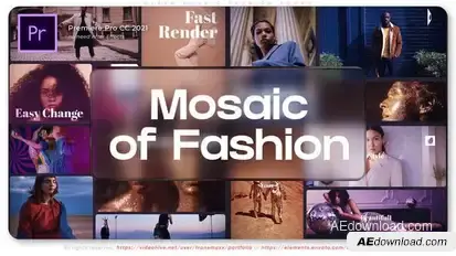 Clean Mosaic Fashion Promo Premiere Pro template preview