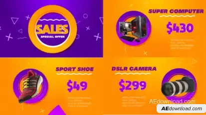 Clean Trendy Sale Promo Video Displays template preview