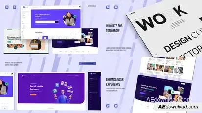Clean Website Promo Presentation | MOGRT Premiere Pro template preview