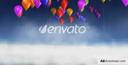 Cloud And Balloon Logo Reveal Video Displays template preview
