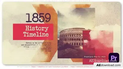 Clouds History Timeline Slideshow Premiere Pro template preview