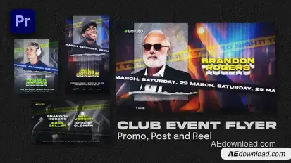 Club Event Flyer. Promo, Post and Reel | Premiere Pro Premiere Pro template preview