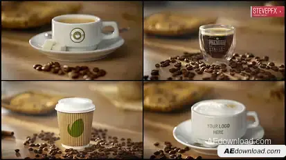 Coffee AE Mockup | Espresso Americano Cappuccino Coffee to Go Video Displays template preview