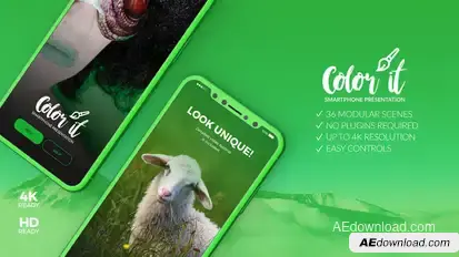 Color it - 3D  Smartphone Presentation v2 Video Displays template preview