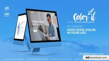Color it - Desktop Presentation Video Displays template preview