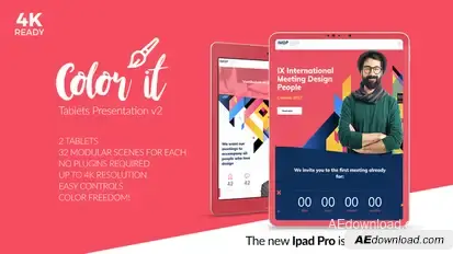 Color it - Tablet Presentation Video Displays template preview