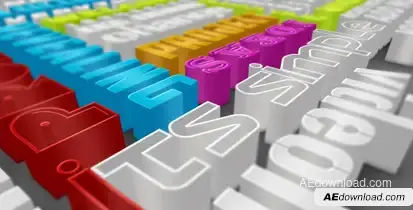 Colorful 3d Typography Video Displays template preview
