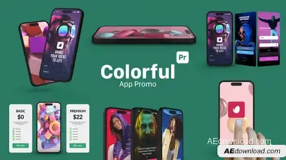 Colorful App Promo for Premiere Pro Premiere Pro template preview