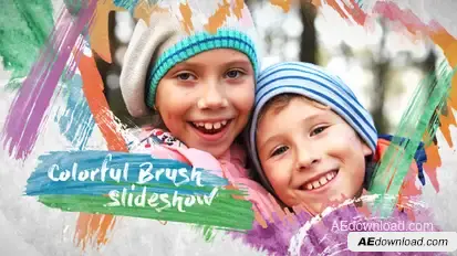 Colorful Brush Slideshow Video Displays template preview