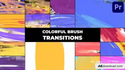 Colorful Brush Transitions | Premiere Pro Premiere Pro template preview