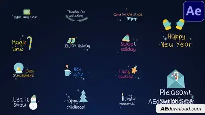 Colorful Christmas Titles | After Effects Video Displays template preview