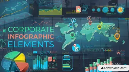 Colorful Corporate Infographic Elements Video Displays template preview