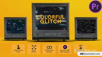 Colorful Glitch Presets for Premiere Pro Premiere Pro template preview