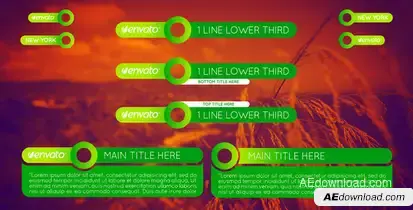 Colorful Lower Thirds Pack Video Displays template preview