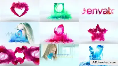 Colorful Particle Logo Pack Video Displays template preview