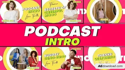 Colorful Podcast Intro | MOGRT Premiere Pro template preview