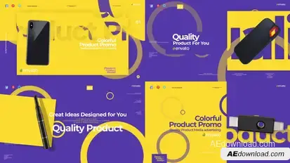 Colorful Product Promo Video Displays template preview
