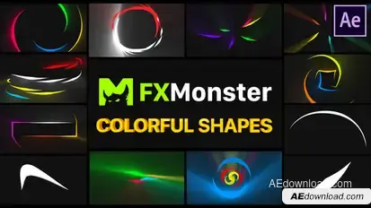 Colorful Shapes | After Effects Video Displays template preview