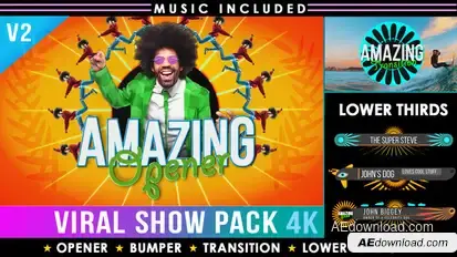 Colorful Summer Intro Show Pack Video Displays template preview