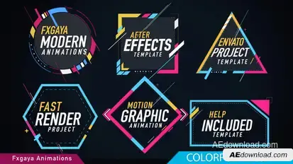 Colorful Titles Video Displays template preview