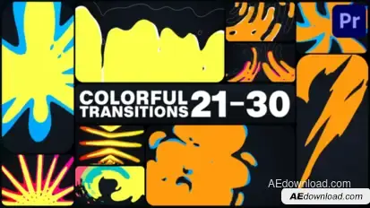 Colorful Transitions for Premiere Pro Premiere Pro template preview