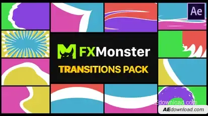 Colorful Transitions Pack | After Effects Video Displays template preview