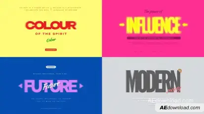 Colourful Titles Premiere Pro template preview