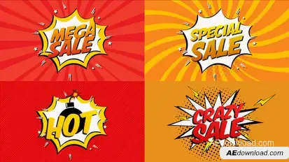 Comic Book Sale Cartoon Video Displays template preview