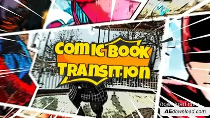 Comic Book Transitions | MOGRT Premiere Pro template preview