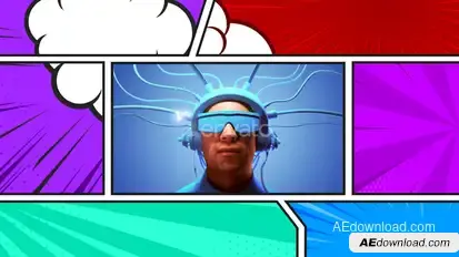 Comic Panel Transitions Video Displays template preview