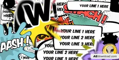 Comics Bubbles Speech Kit Video Displays template preview