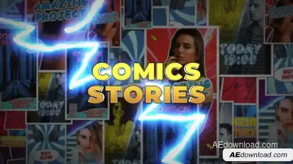 Comics Instagram Stories Video Displays template preview