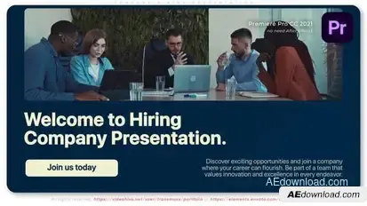 Company Hiring Presentation Premiere Pro template preview