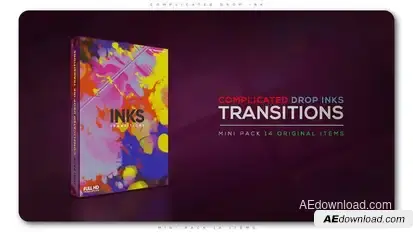 Complicated Drop Ink Transition Pack Video Displays template preview