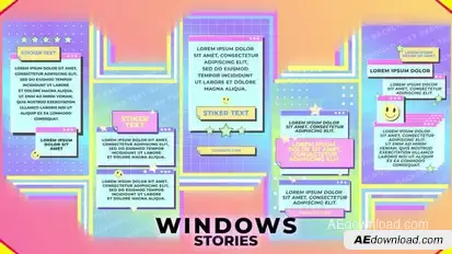 Computer Textcards Stories Premiere Pro template preview