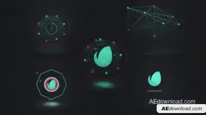 Connected Shapes Logo Reveal Video Displays template preview
