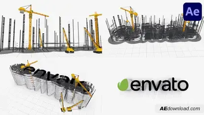 Construction Company Logo Buildup Video Displays template preview