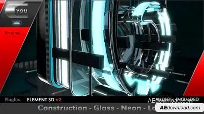 Construction Glass Neon Logo Video Displays template preview