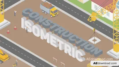 Construction Isometric Video Displays template preview