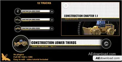 Construction Lower Thirds & Chapter Titles Video Displays template preview