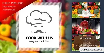 Cook With Us - Cooking TV Show Pack Video Displays template preview